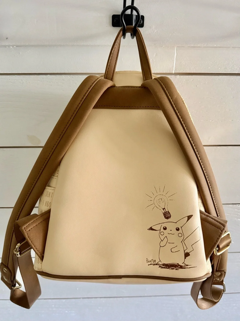 Loungefly Tan & Cream Sepia Pikachu Floral Mini Backpack New without tags